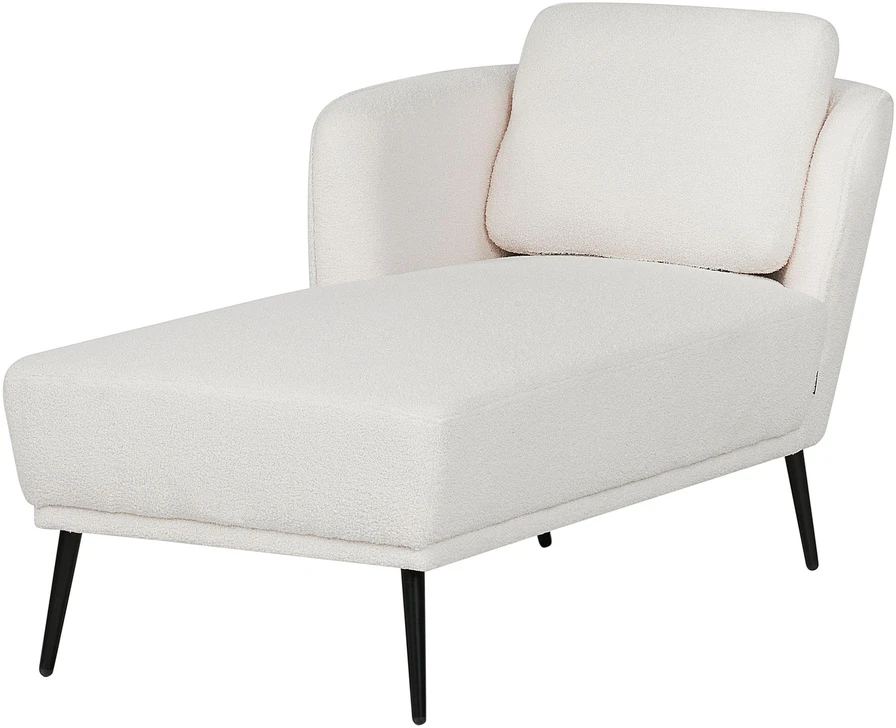 Sofa Beliani Dešininis gultas ARTHEZE Boucle, kreminės baltos spalvos