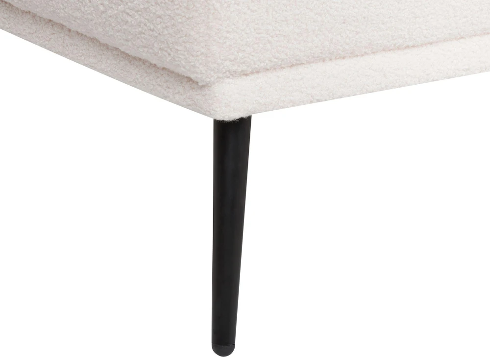 Sofa Beliani Dešininis gultas ARTHEZE Boucle, kreminės baltos spalvos
