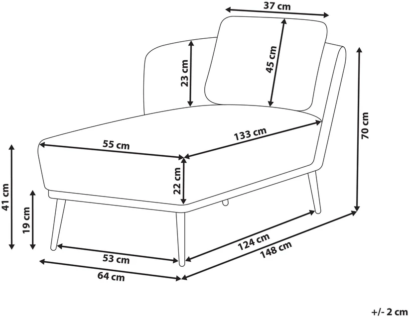 Sofa Beliani Dešininis gultas ARTHEZE, mėlynas