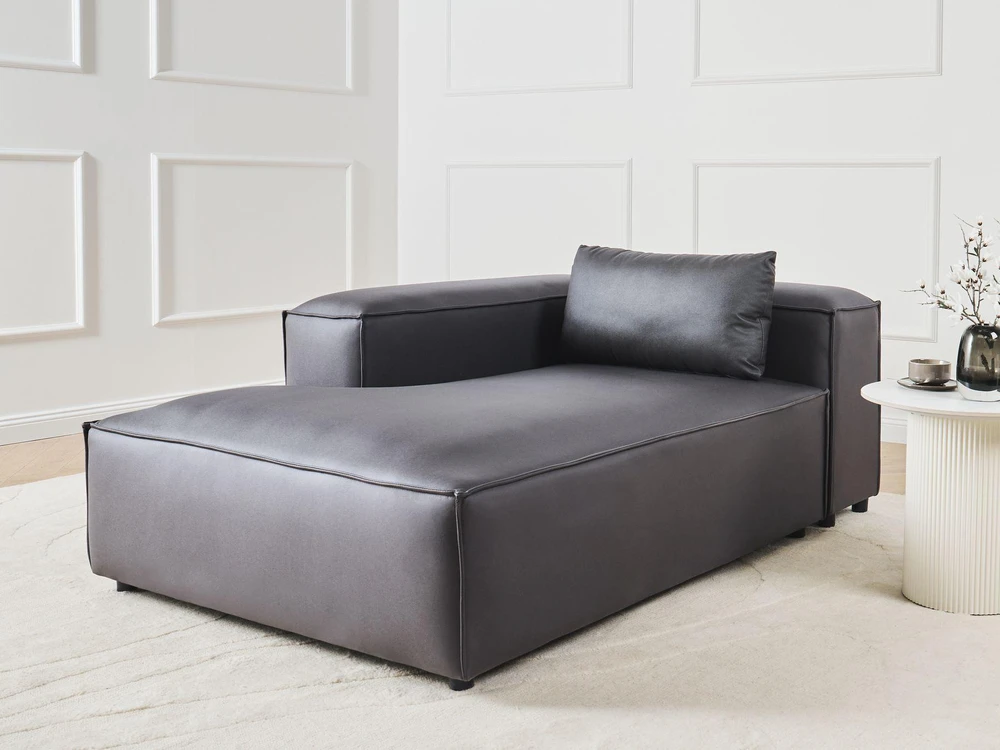 Sofa Beliani Dešininis gultas BRANDE Juodas