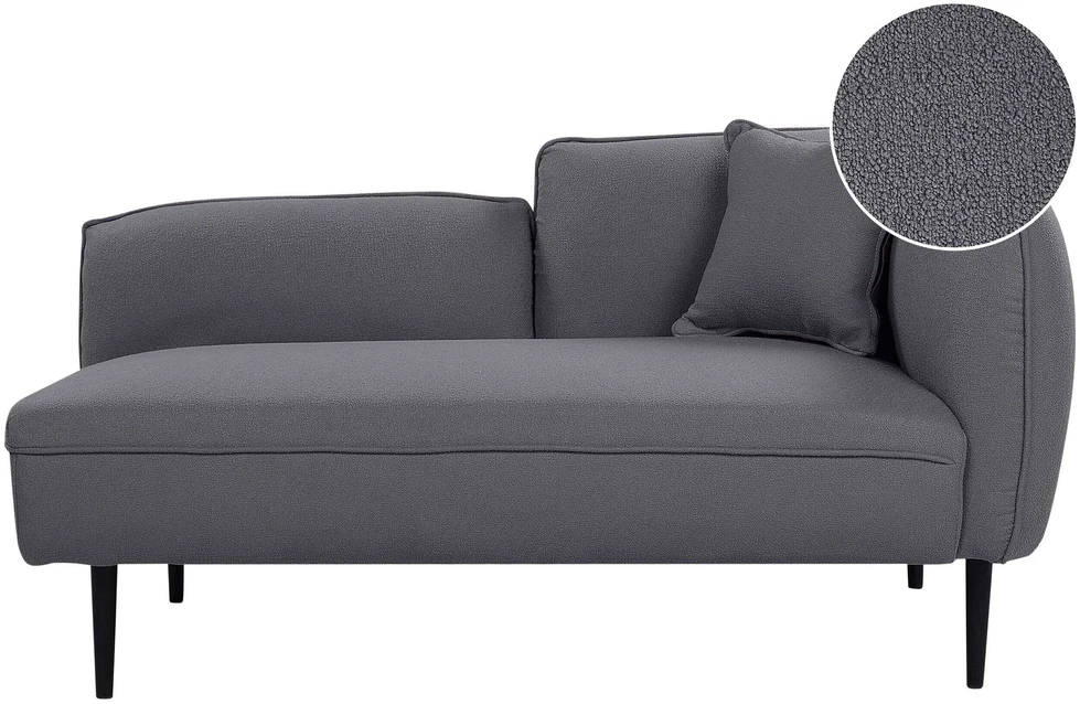 Sofa Beliani Dešininis gultas CHEVANNES Boucle tamsiai pilkas