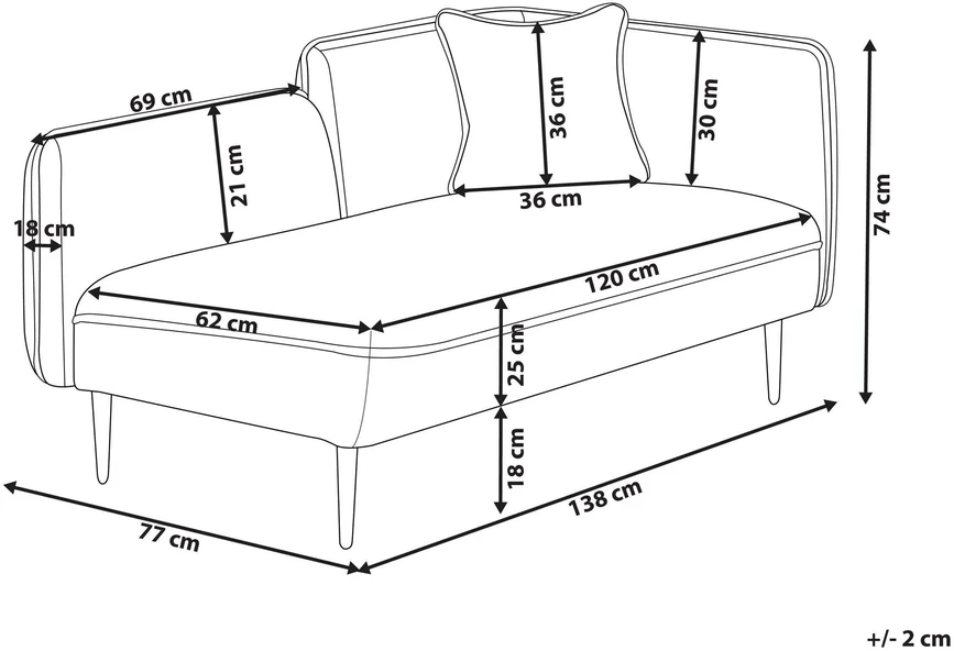 Sofa Beliani Dešininis gultas CHEVANNES Boucle tamsiai pilkas