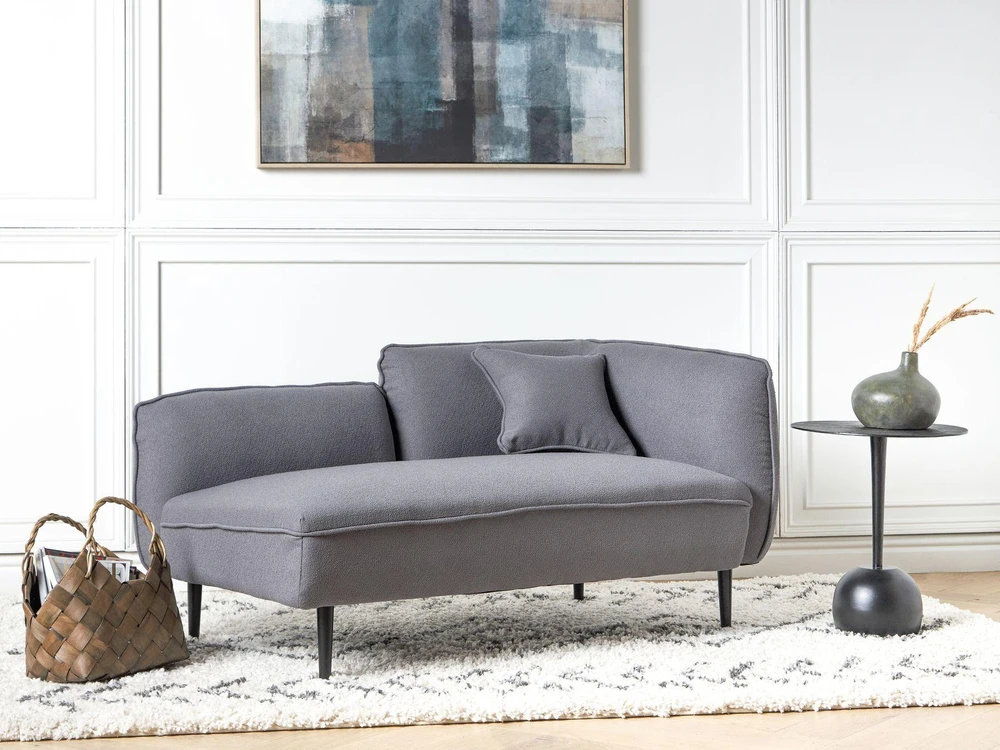 Sofa Beliani Dešininis gultas CHEVANNES Boucle tamsiai pilkas