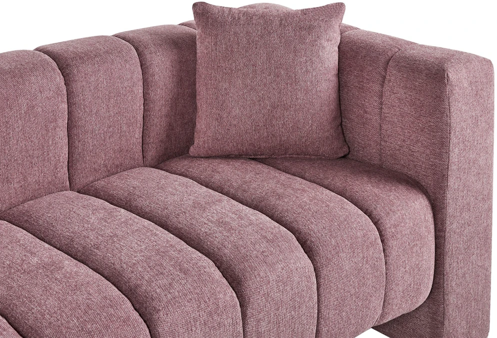 Sofa Beliani Dešininis gultas LANNILS rožinės spalvos