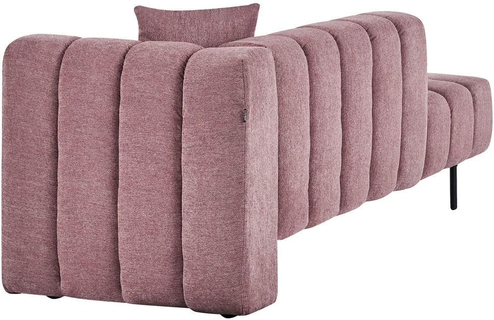 Sofa Beliani Dešininis gultas LANNILS rožinės spalvos