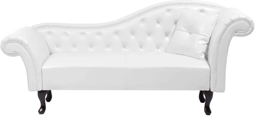 Sofa Beliani Dešininis gultas LATTES, dirbtinė oda, baltas