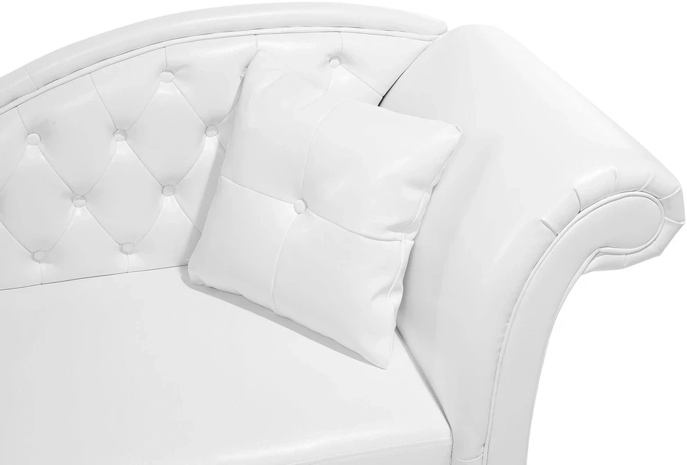 Sofa Beliani Dešininis gultas LATTES, dirbtinė oda, baltas