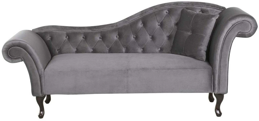 Sofa Beliani Dešininis gultas LATTES veliūrinis pilkas