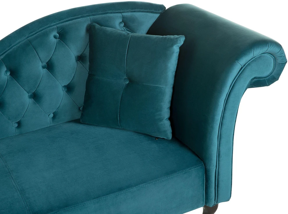Sofa Beliani Dešininis gultas LATTES, žydras veliūras