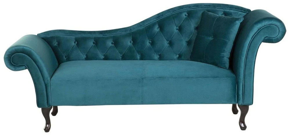 Sofa Beliani Dešininis gultas LATTES, žydras veliūras