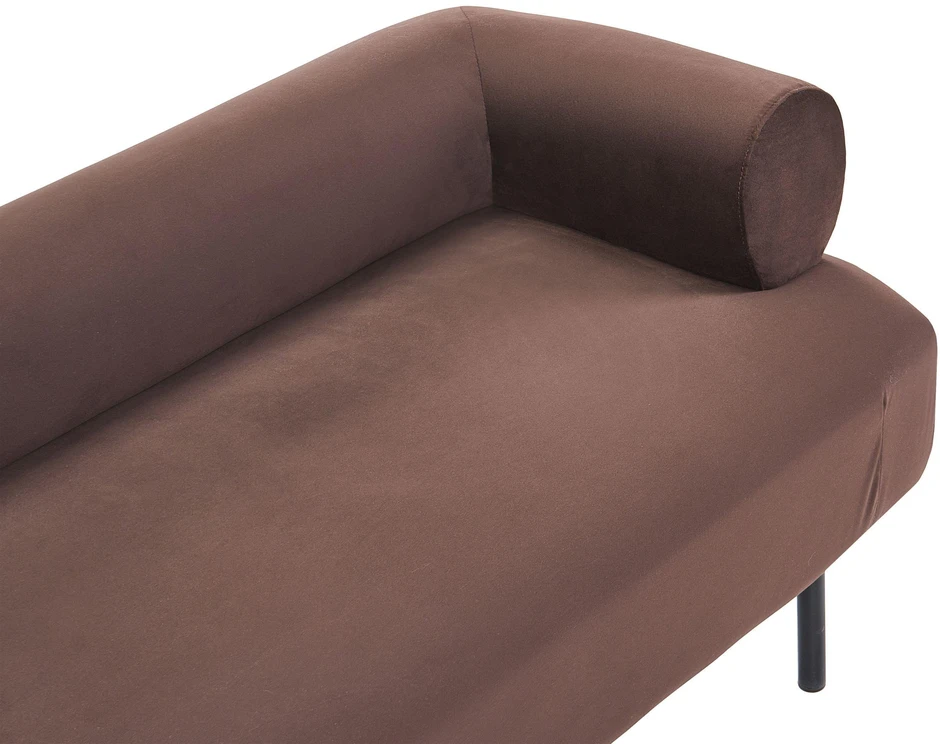Sofa Beliani Dešininis gultas MIRMANDE tamsiai rudas veliūrinis
