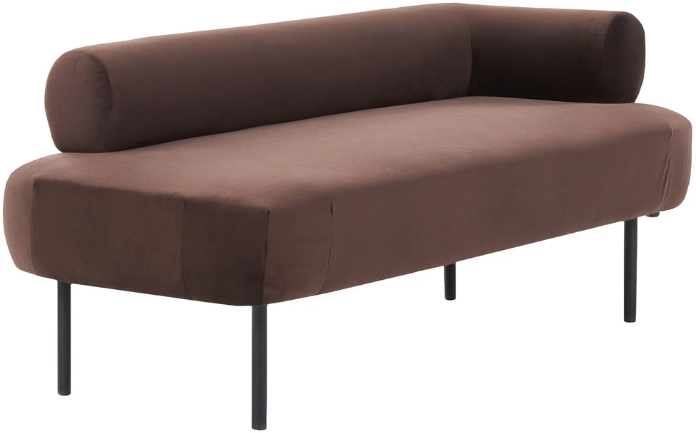 Sofa Beliani Dešininis gultas MIRMANDE tamsiai rudas veliūrinis