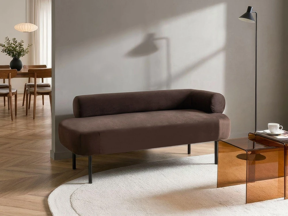 Sofa Beliani Dešininis gultas MIRMANDE tamsiai rudas veliūrinis