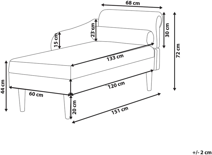Sofa Beliani Dešininis gultas YVOIRE smėlio spalvos