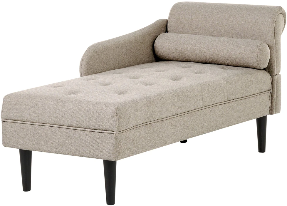 Sofa Beliani Dešininis gultas YVOIRE smėlio spalvos