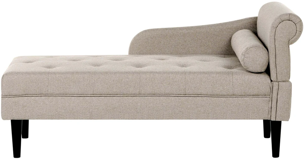 Sofa Beliani Dešininis gultas YVOIRE smėlio spalvos