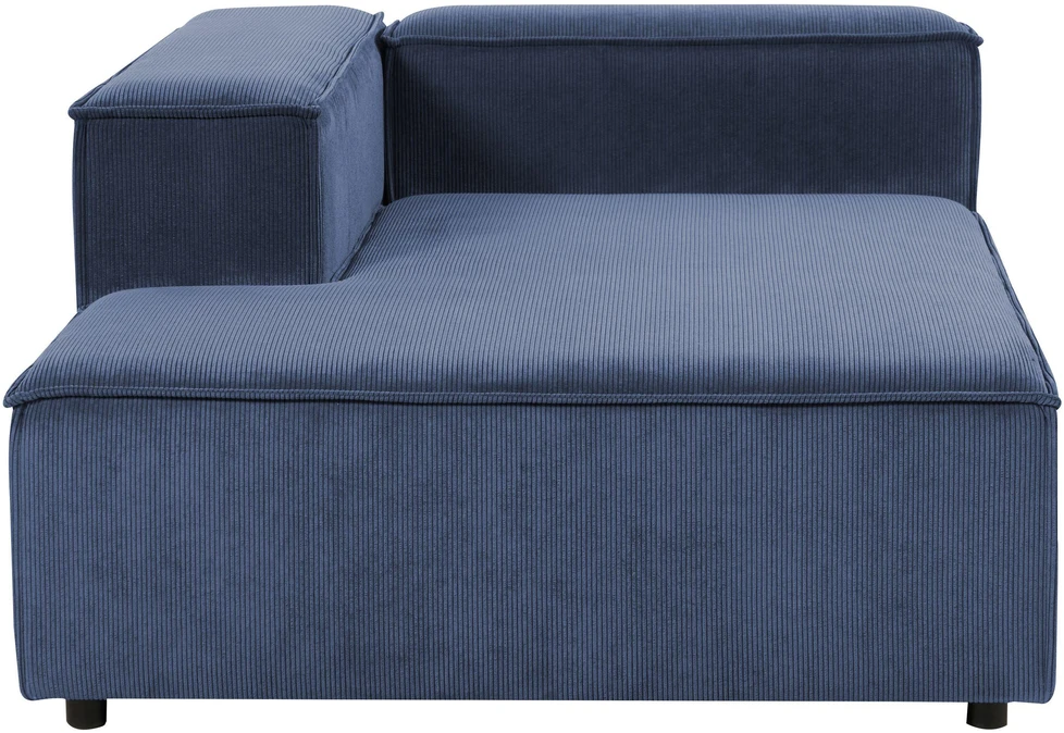 Sofa Beliani Dešininis šezlongas ARDAL, tamsiai mėlynas velvetas