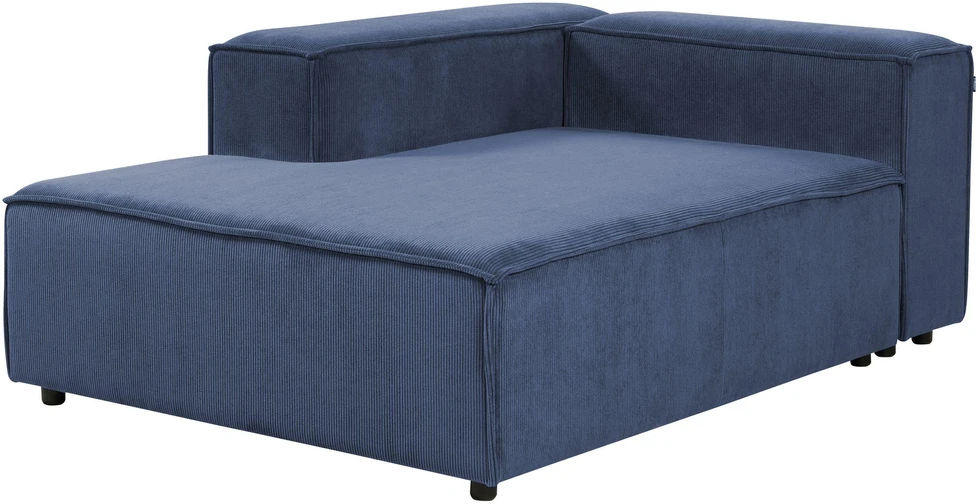 Sofa Beliani Dešininis šezlongas ARDAL, tamsiai mėlynas velvetas