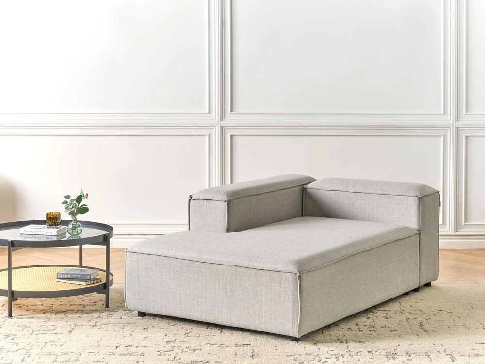 Sofa Beliani Dešininis šezlongas ARDAL šviesiai pilkas