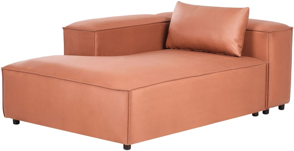 Sofa Beliani Dešininis šezlongas BRANDE auksinės rudos spalvos