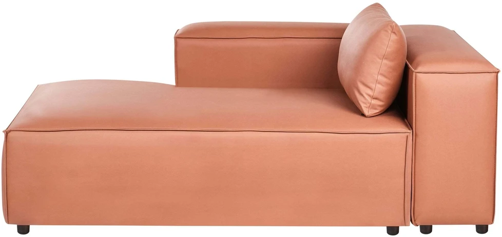 Sofa Beliani Dešininis šezlongas BRANDE auksinės rudos spalvos