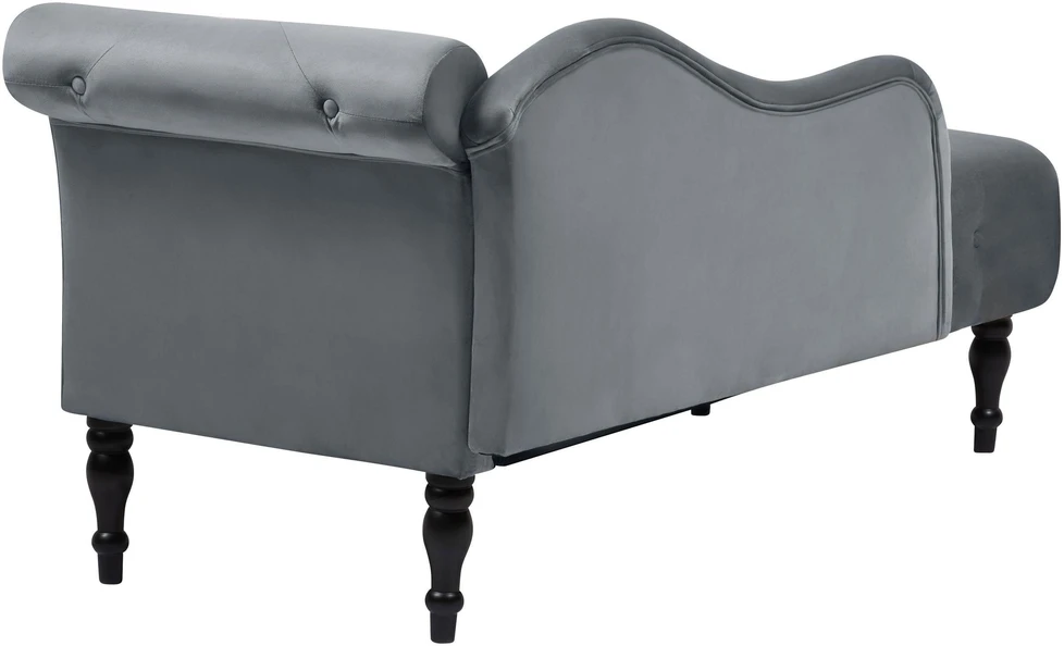 Sofa Beliani Dešininis šezlongas IVRY, veliūras, pilkas