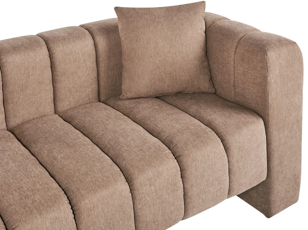 Sofa Beliani Dešininis šezlongas LANNILS šviesiai rudas