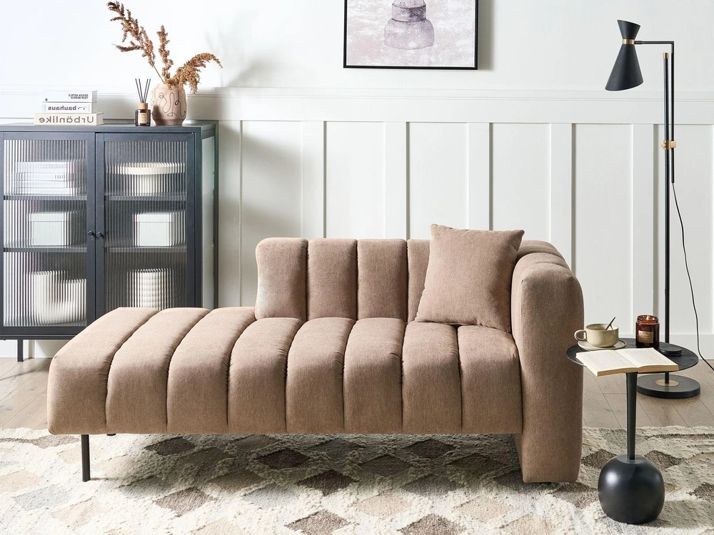 Sofa Beliani Dešininis šezlongas LANNILS šviesiai rudas