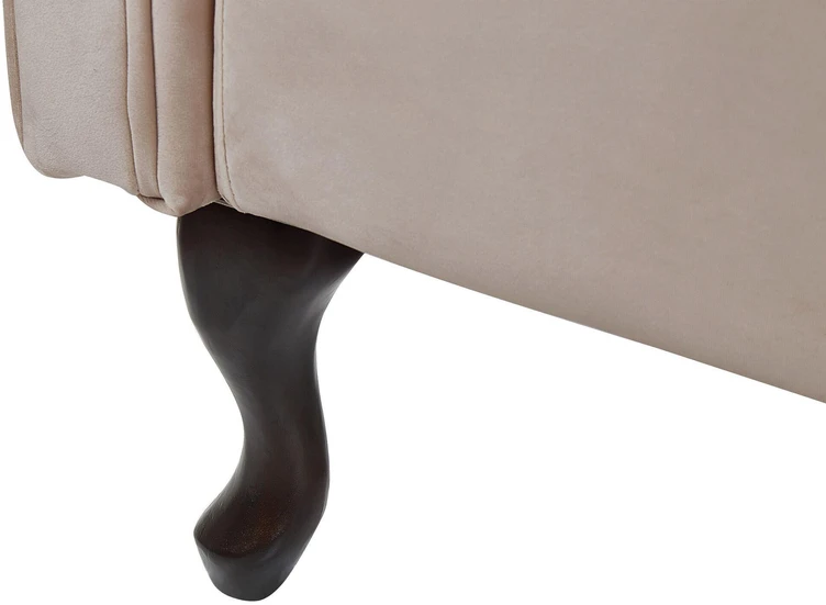 Sofa Beliani Dešininis šezlongas LATTES veliūrinis smėlio spalvos