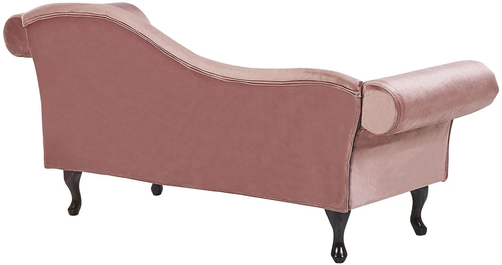 Sofa Beliani Dešininis šezlongas LATTES veliūrinis rožinis