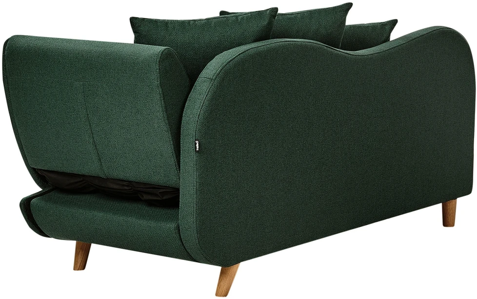 Sofa Beliani Dešininis šezlongas MERI, dirbtinio lino, žalias, su daiktadėže