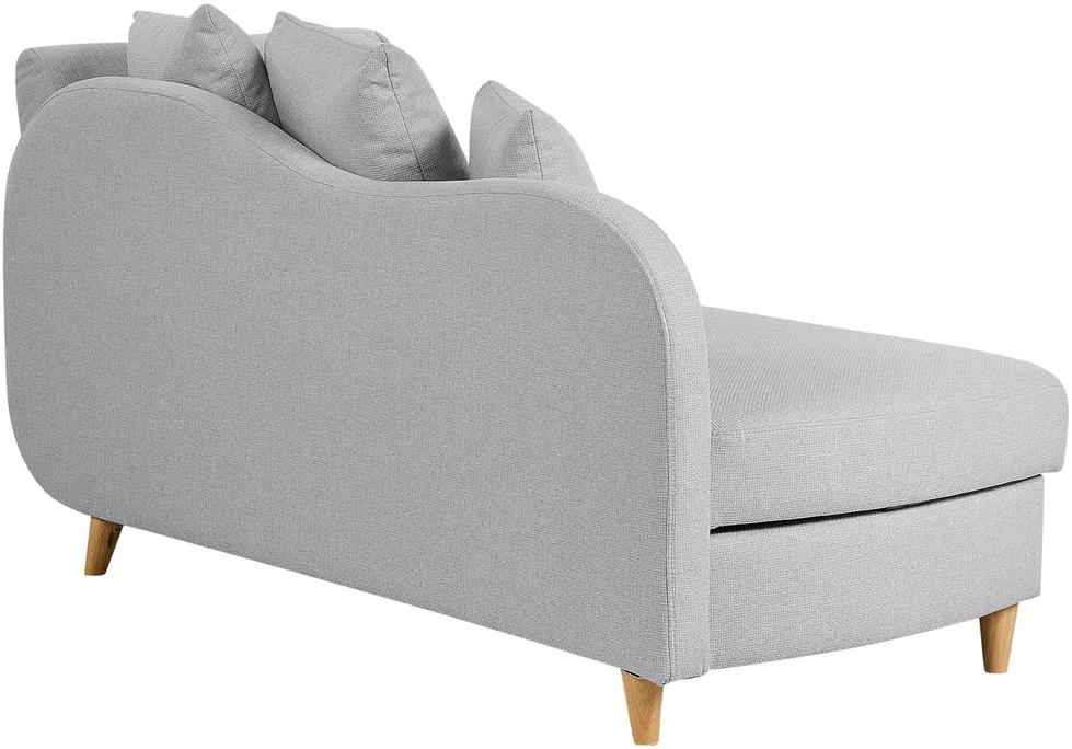 Sofa Beliani Dešininis šezlongas MERI iš sintetinio lino, šviesiai pilkos spalvos su daiktadėže