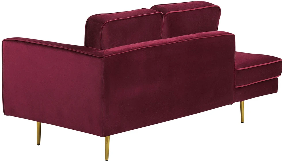 Sofa Beliani Dešininis šezlongas MIRAMAS, aksominis, bordinis
