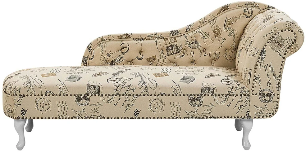 Sofa Beliani Dešininis šezlongas NIMES smėlio spalvos
