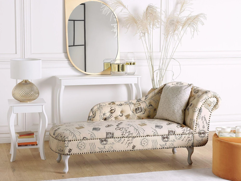 Sofa Beliani Dešininis šezlongas NIMES smėlio spalvos