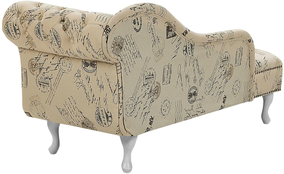 Sofa Beliani Dešininis šezlongas NIMES smėlio spalvos