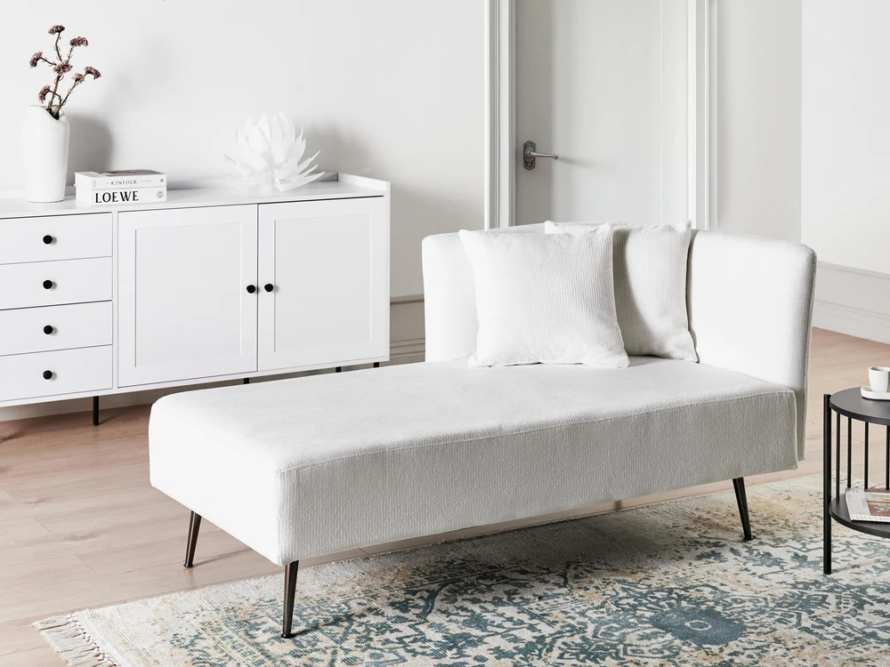 Sofa Beliani Dešininis šezlongas RIOM, baltas