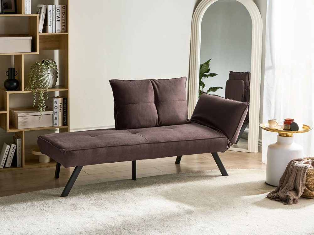 Sofa Beliani Dešininis šezlongas ROCAMADOUR rudas
