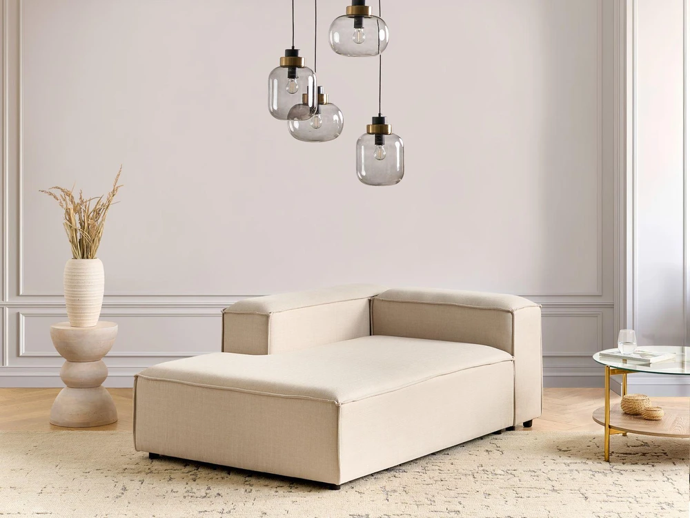 Sofa Beliani Dešininis szezlongas ARDAL, smėlio spalvos
