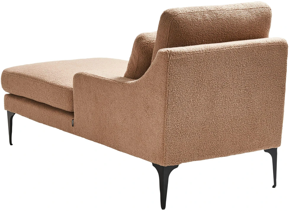 Sofa Beliani Dešinysis šezlongas EWRON Boucle smėlio spalvos