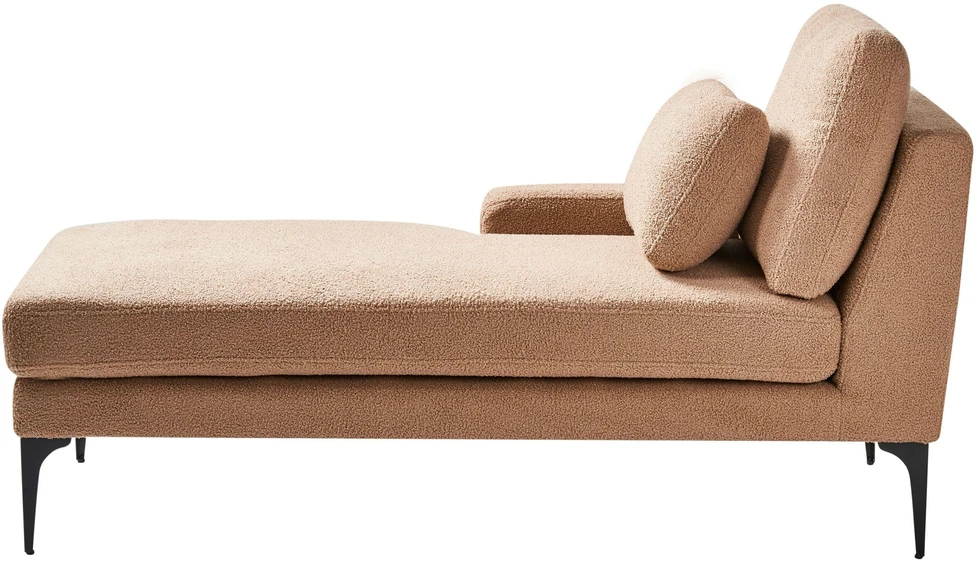 Sofa Beliani Dešinysis šezlongas EWRON Boucle smėlio spalvos