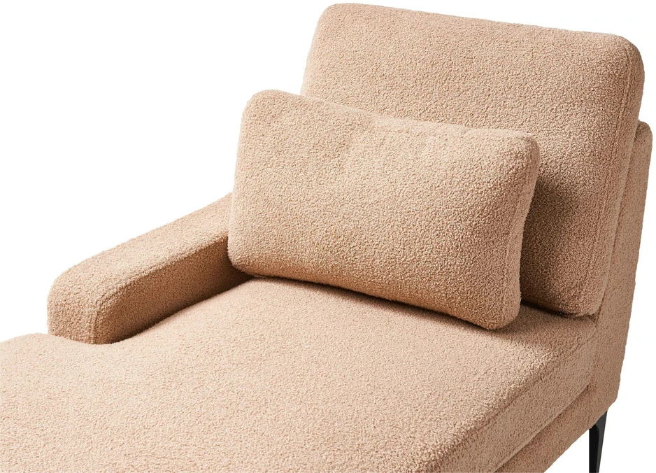 Sofa Beliani Dešinysis šezlongas EWRON Boucle smėlio spalvos