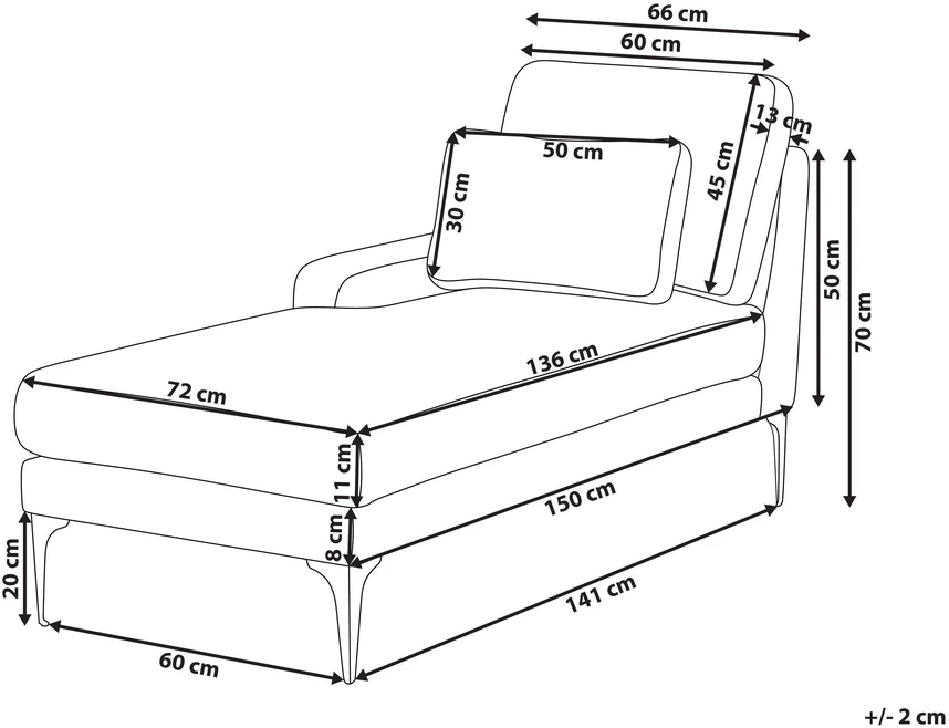 Sofa Beliani Dešinysis šezlongas EWRON Boucle smėlio spalvos