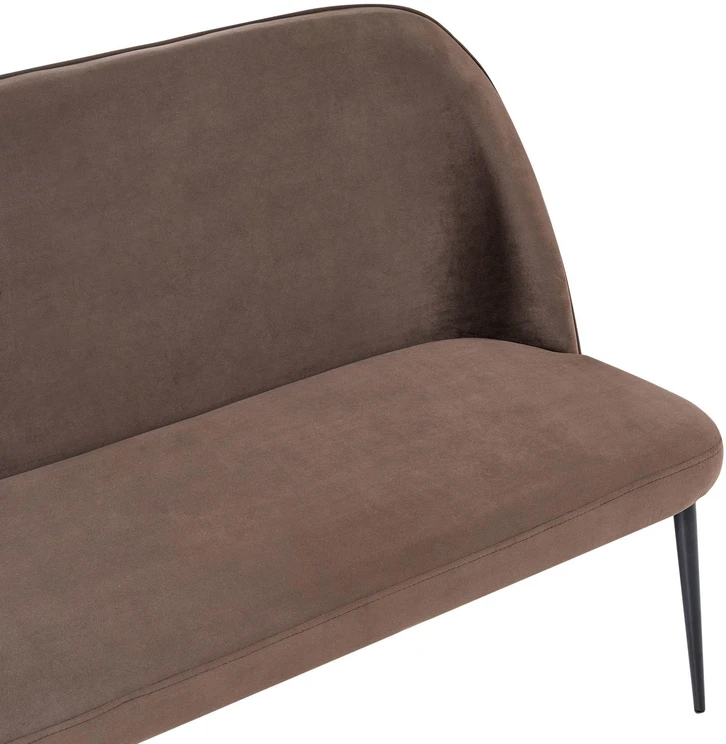 Sofa Beliani Dviejų vietų valgomojo suoliukas OSBY, veliūras, tamsiai rudas