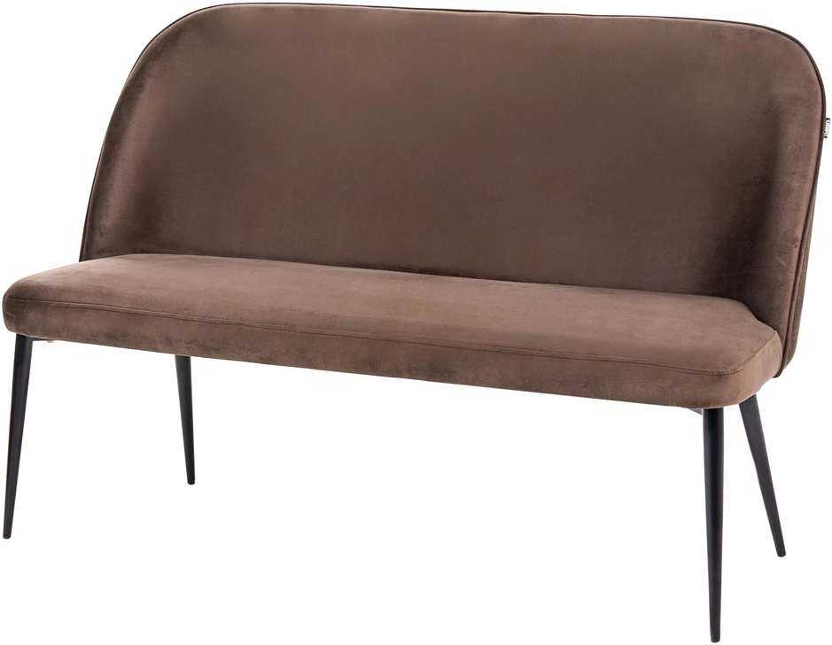Sofa Beliani Dviejų vietų valgomojo suoliukas OSBY, veliūras, tamsiai rudas