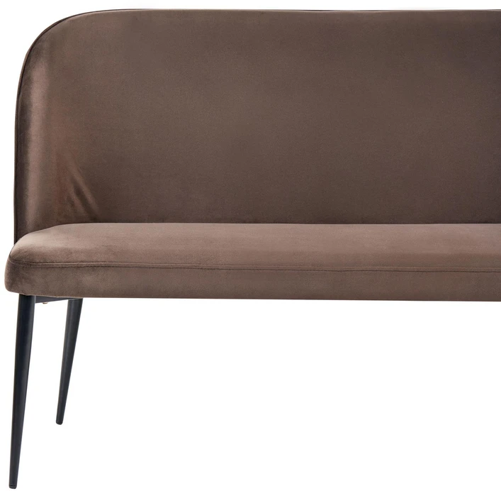 Sofa Beliani Dviejų vietų valgomojo suoliukas OSBY, veliūras, tamsiai rudas