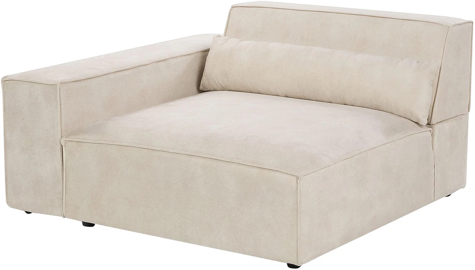 Sofa Beliani HELLNAR dešiniosios pusės kampinis modulis, šviesiai smėlio spalvos veliūras