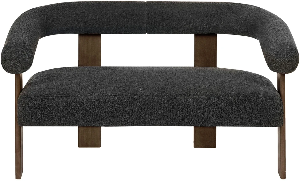 Sofa Beliani ILBRO svetainės baldų komplektas, boucle audinys, juodas / tamsiai rudas