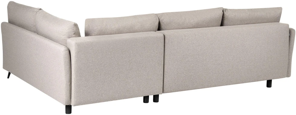 Sofa Beliani Išskleidžiamas kampas 3 asmenims KOGE, smėlio spalvos, su patalynės dėže, kairinis