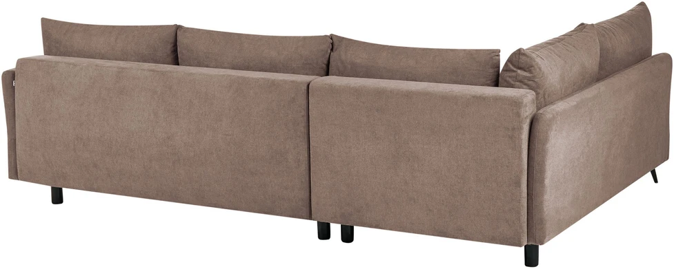 Sofa Beliani Išskleidžiamas kampas KOGE 3 asmenims, rudas, su patalynės dėže, dešininis